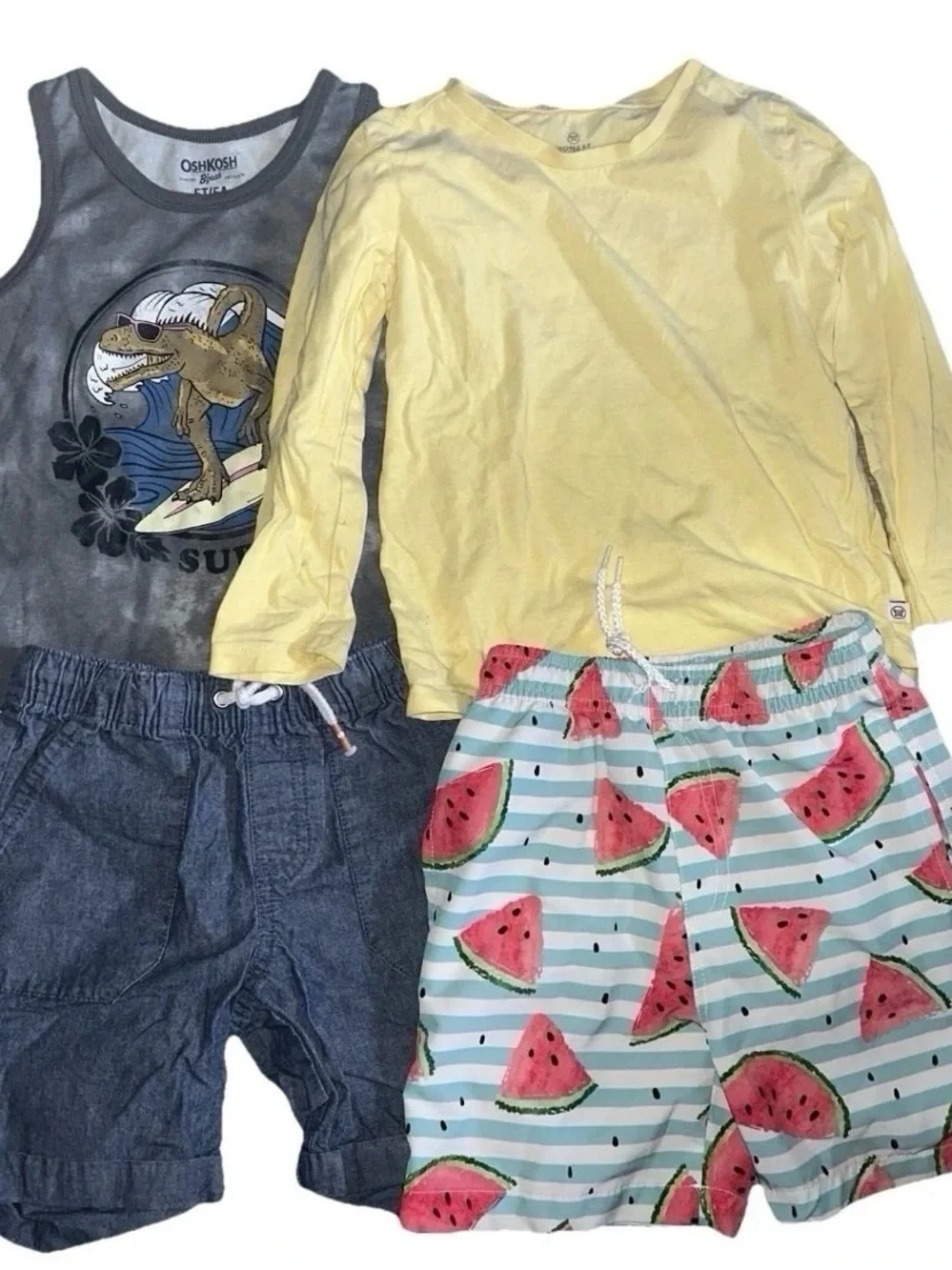 Lot Of 4 Toddler Boy Summer Clothes Tank Top Swim Trunks Shorts Size 5T